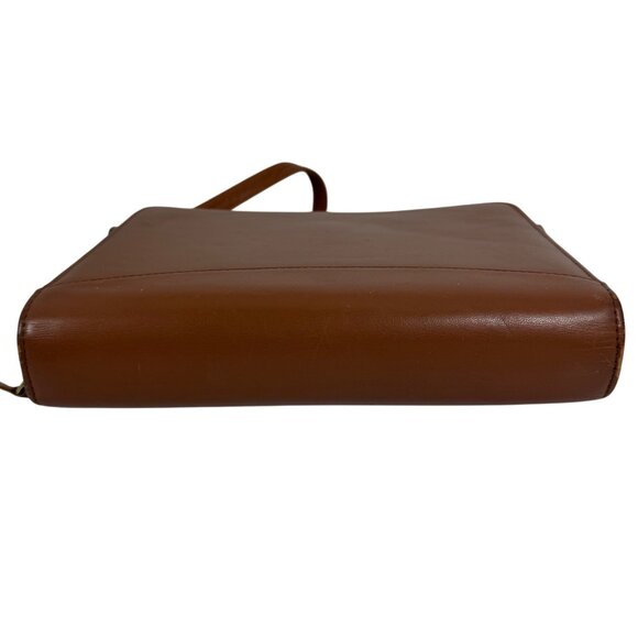1990s FRANKLIN COVEY Crossbody Brown Leather Zip Around 7-Ring Planner 12215 USA - Picture 6 of 16